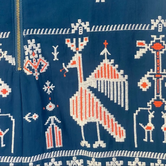 Anthropologie Floreat Avian Mist Sheath Teal Tourquoise Embroidered Mini… - Picture 9 of 14